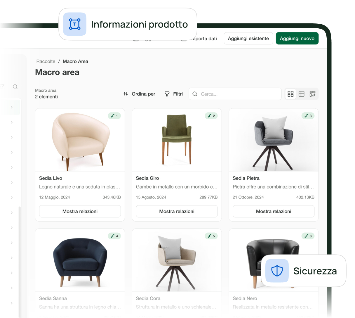 Screenshot sicurezza e gestione dati di On Page