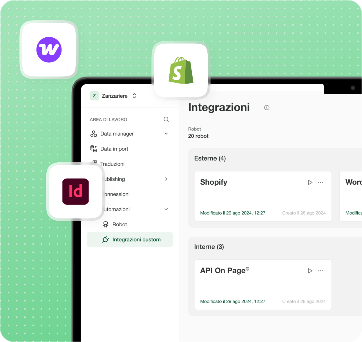 Computer sulla schermata di On Page®