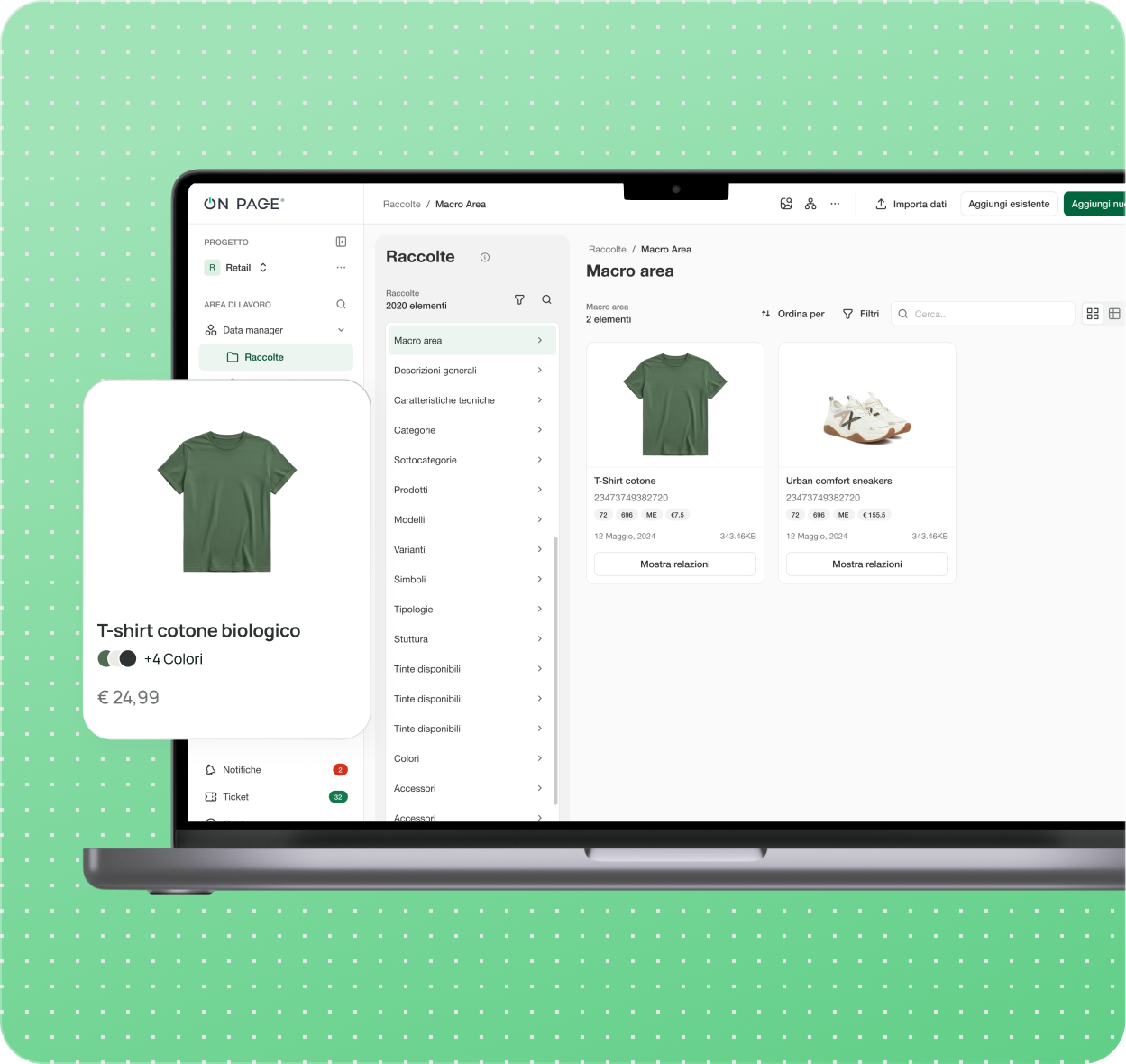 Computer sulla schermata di On Page®